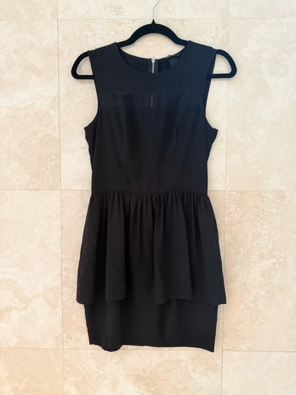 H&M Black Sleeveless Peplum Mini Dress